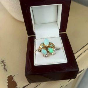 Simulated opal and gold costume set